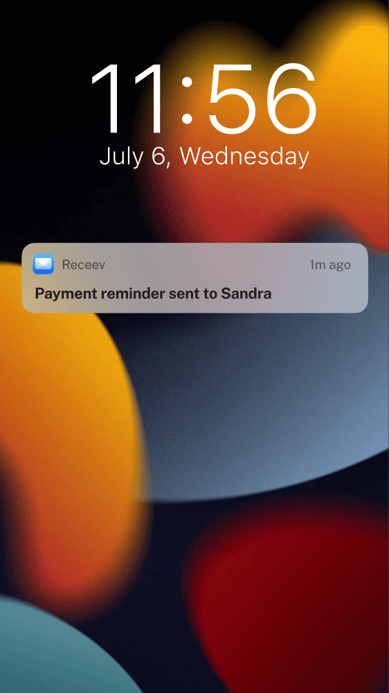 Automatic payment reminder notification